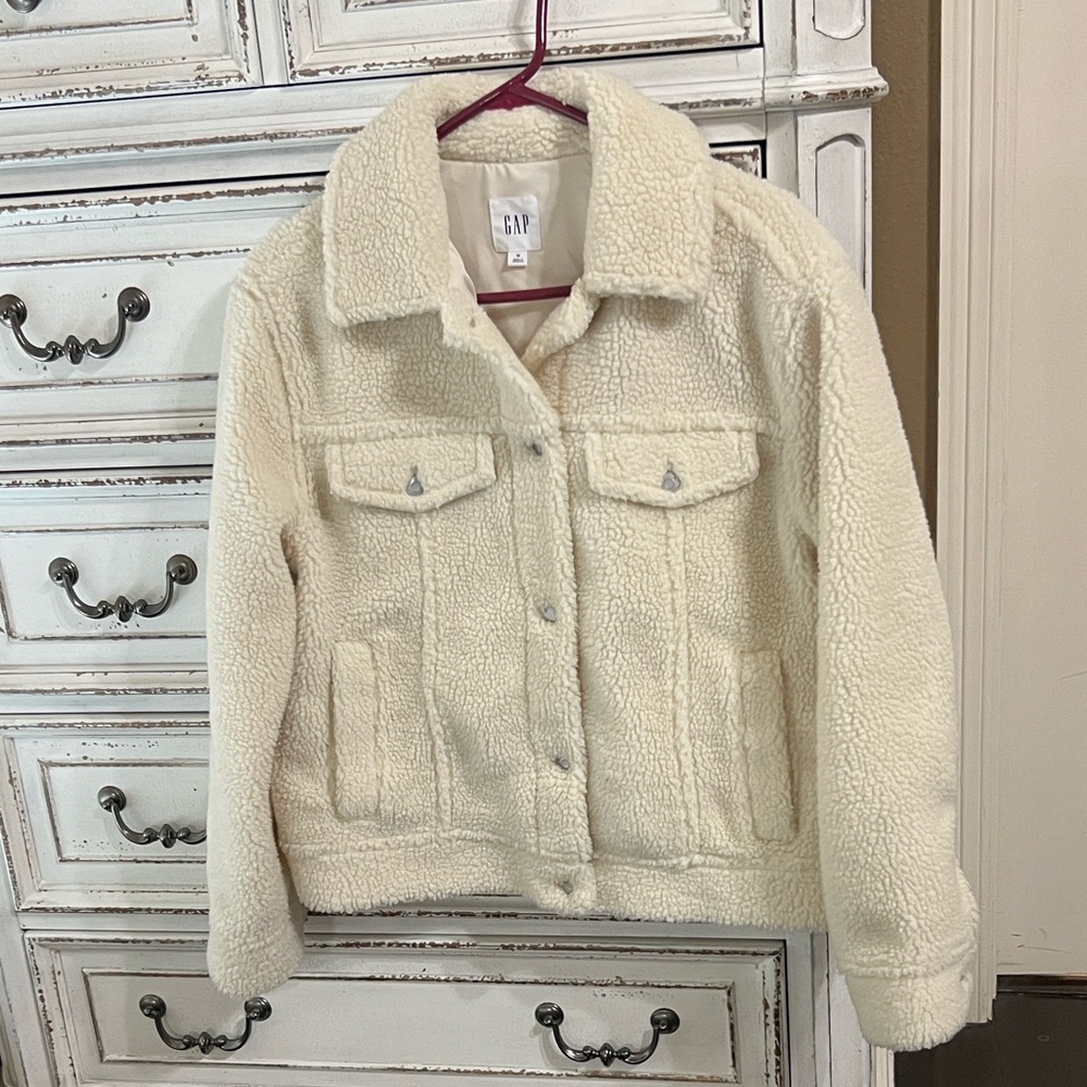 GAP Cream Teddy Jacket - Picture 2 of 6